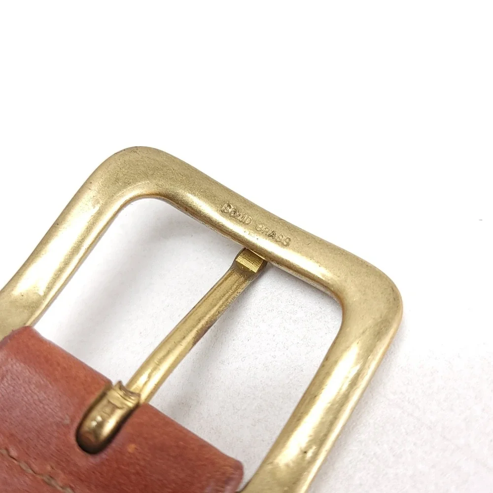 Lejon Mens Leather Belt Genuine Latigo USA‎ Brass Buckle Sz 50